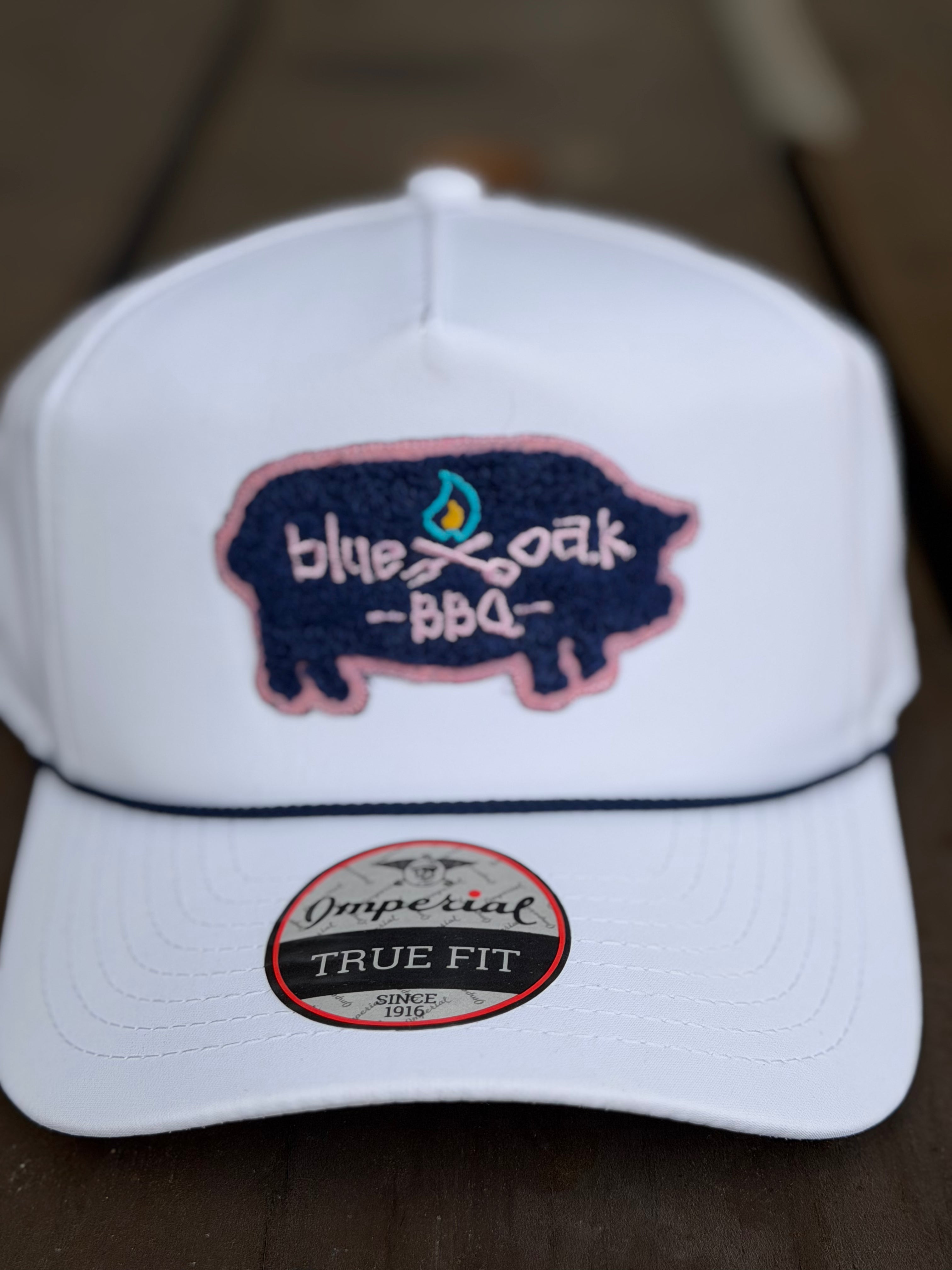 Imperial White / Navy Pink Pig Hat