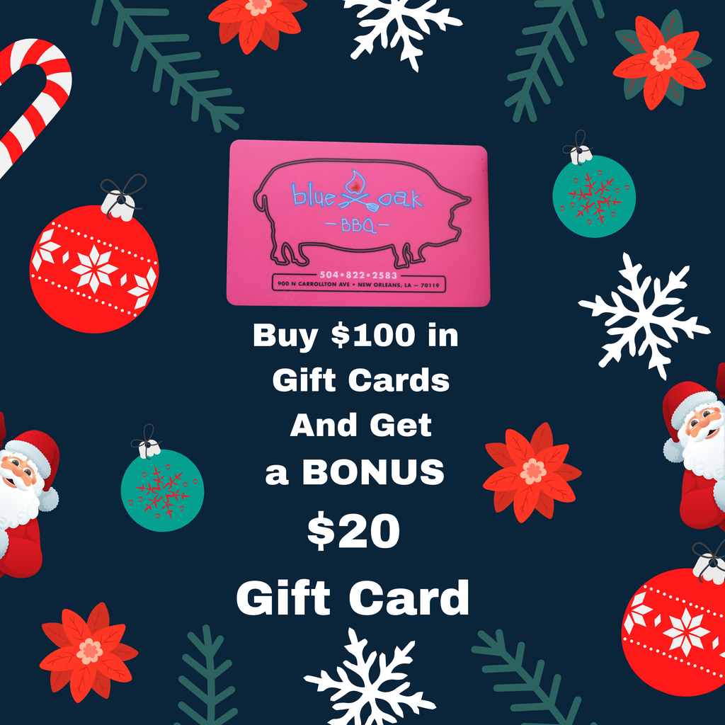 Buy $100 or (2) $50 Gift Cards & Get a Bonus $20 Gift Card